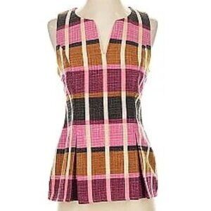 NWOT Julie Brown tailored tweed plaid metallic top size 4